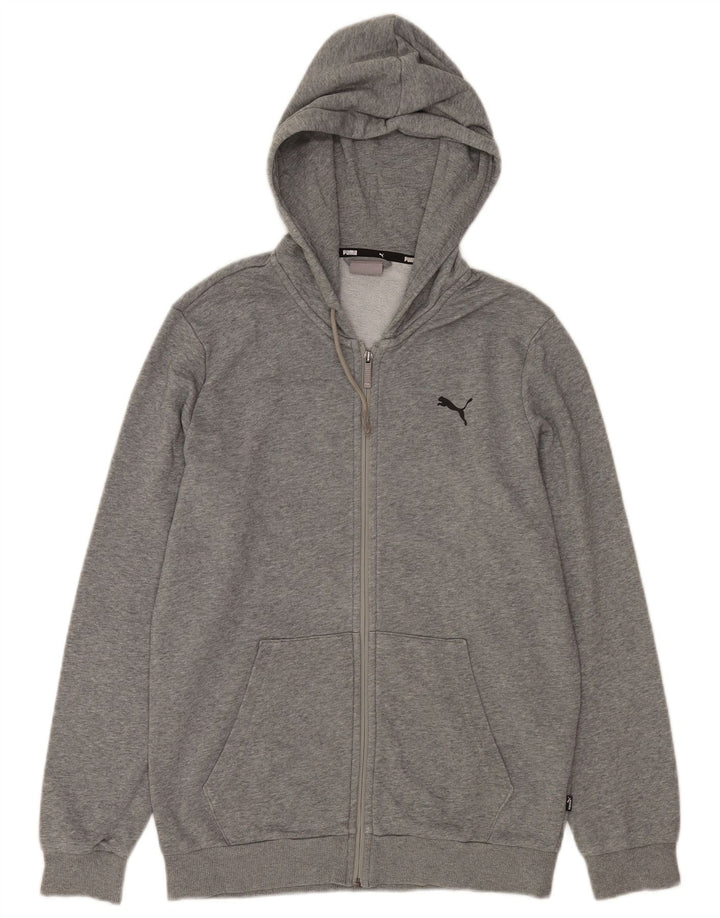 Puma Sweat à capuche zippé pour homme Petit Gris Coton
