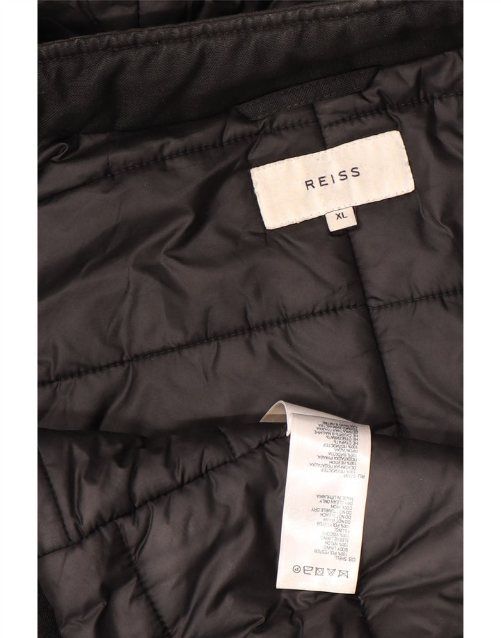 Reiss Veste matelassée à capuche pour homme UK 42 XL Noir Polyester