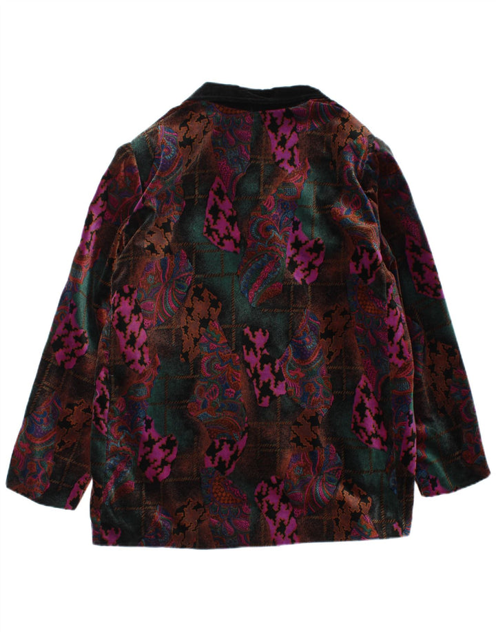 vintage Femme 5 Bouton Blazer Veste UK 16 Grand Paisley Multicolore