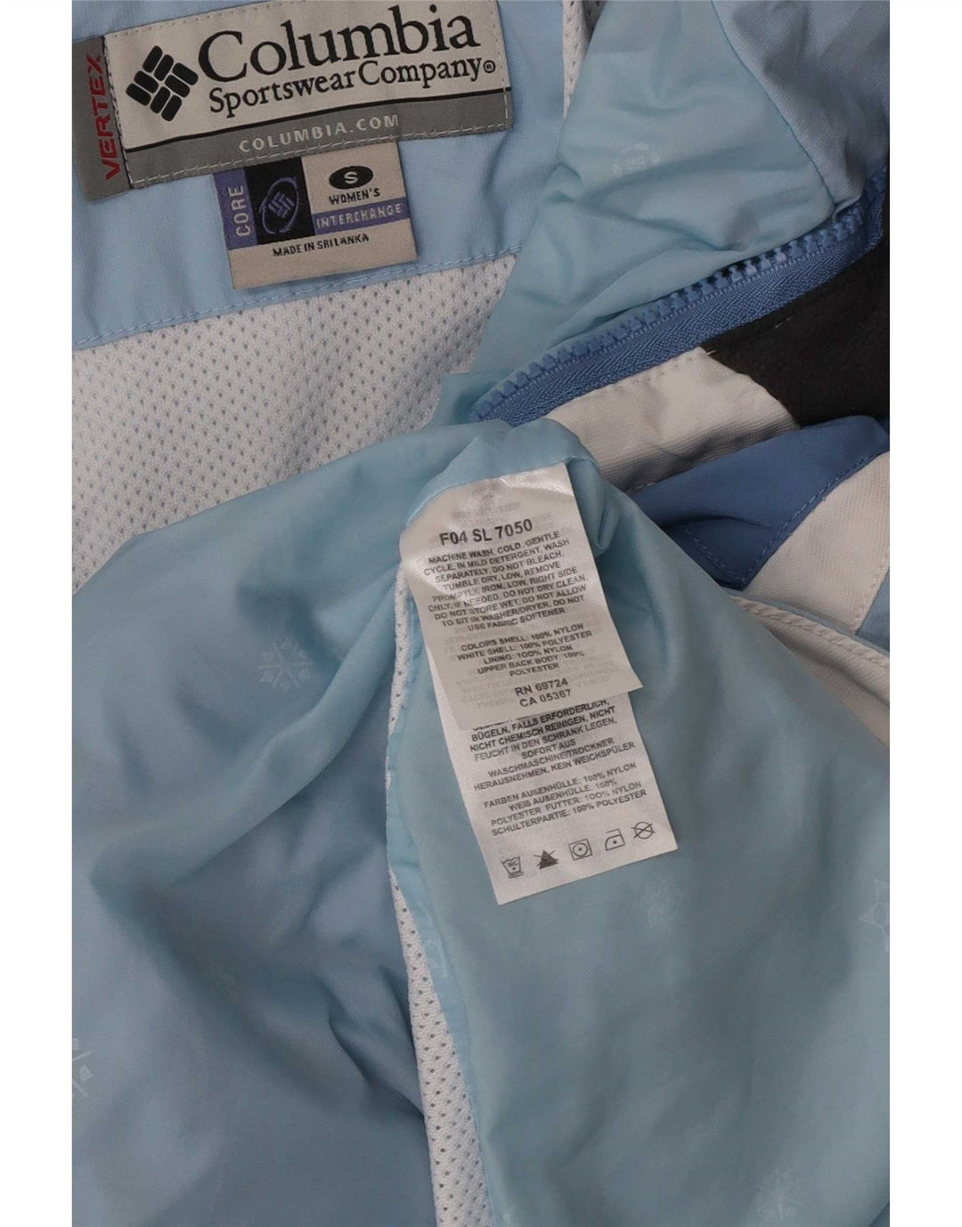 Columbia Veste de pluie surdimensionnée à capuche pour femme UK 10 Small Bleu Colorblock