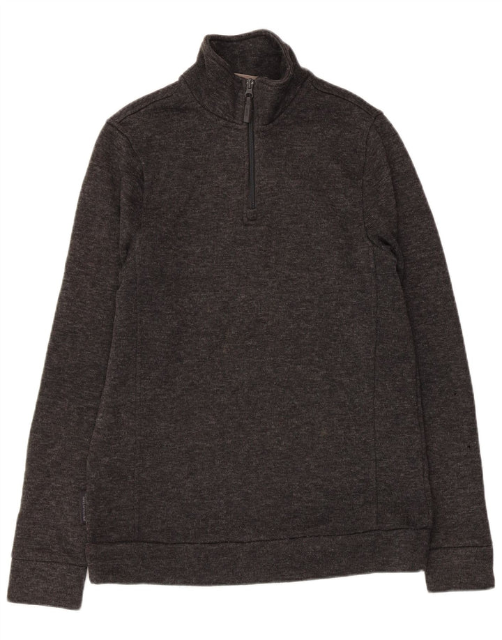 MOUNTAIN WAREHOUSE Sweat-Shirt Col Zippé Homme Gris Moyen Moucheté