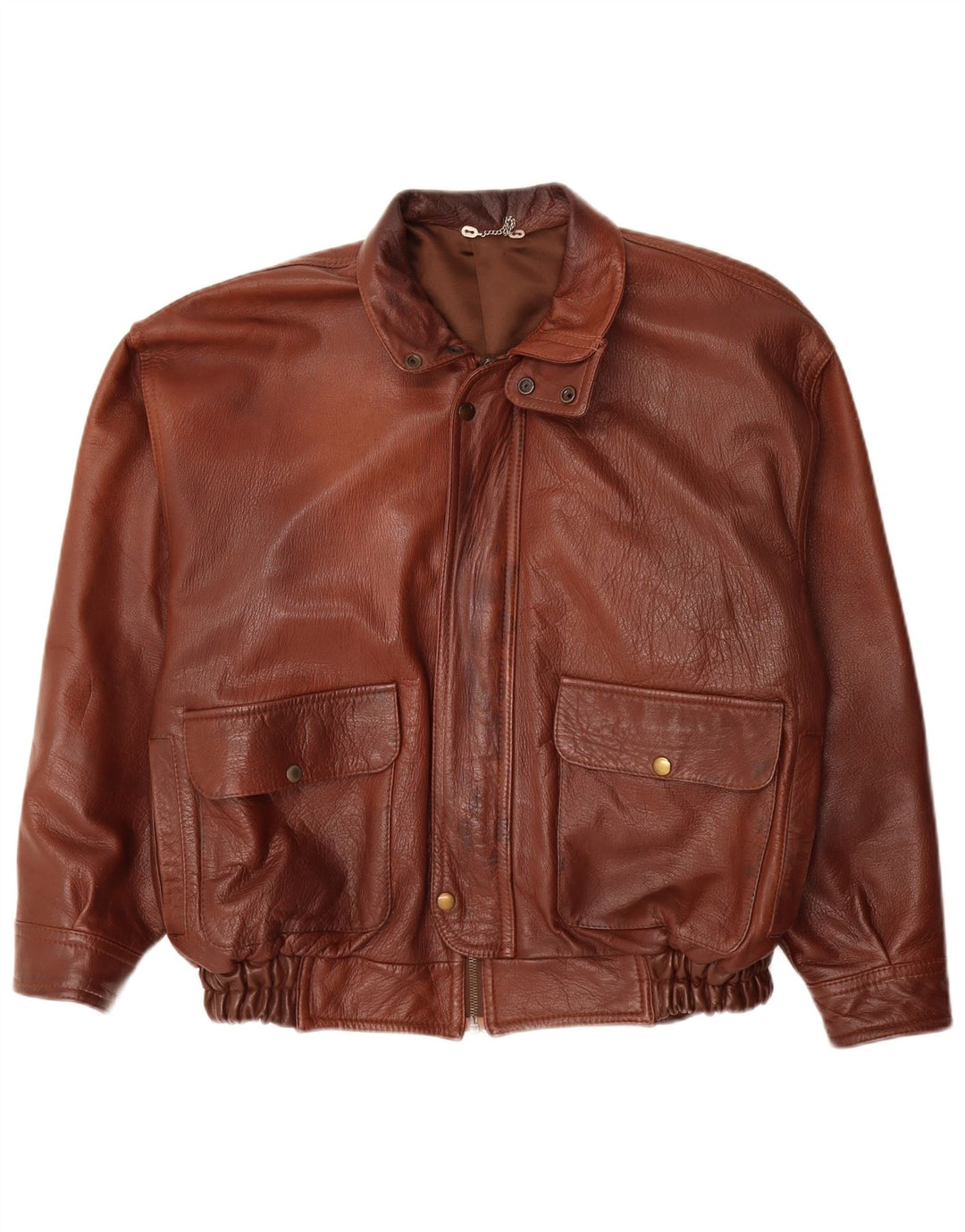 veste en cuir homme vintage UK 40 Grand Marron