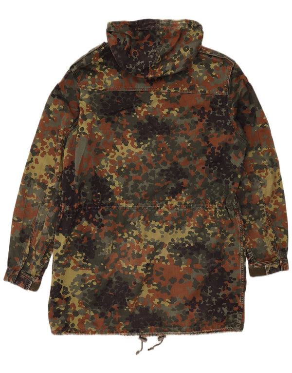vintage Mens Capuchon Militaire Pardessus UK 40 Grand Camouflage Kaki