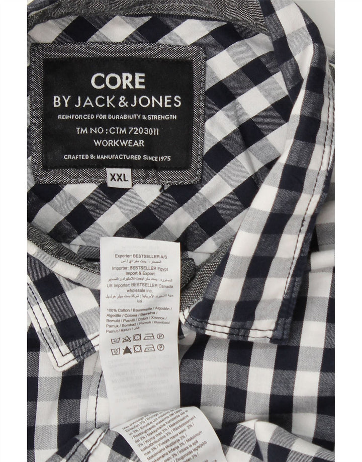 Jack & Jones Chemise Homme 2XL Bleu Marine Vichy Coton