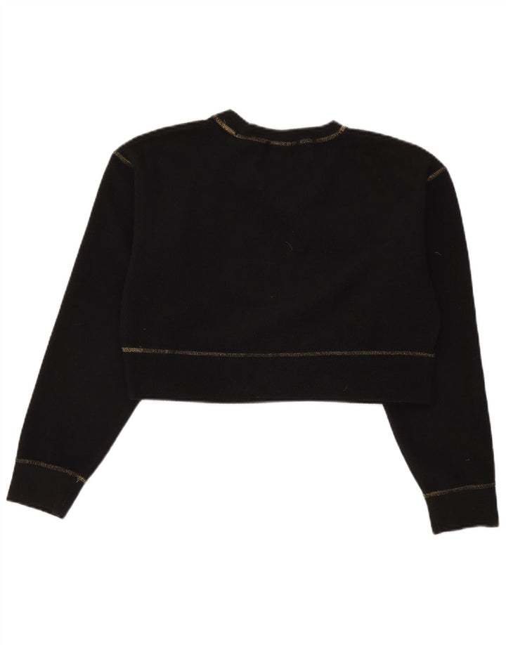 Nike Femme Crop Fleece Jumper UK 10 Petit Noir Polyester