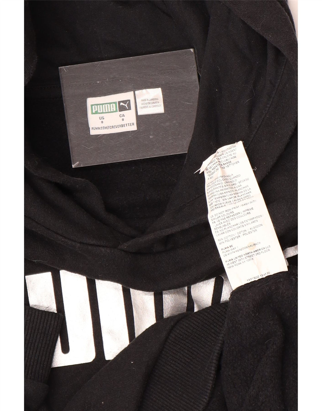 PUMA Sweat à capuche graphique pour fille 7-8 ans Noir Coton