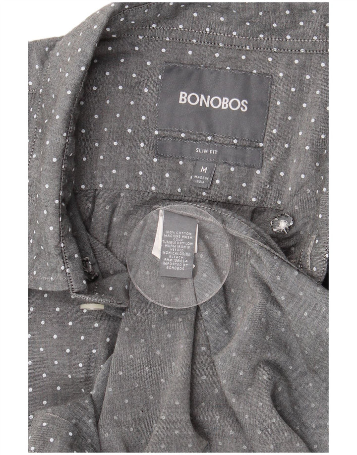 BONOBOS Chemise Slim Homme Gris Moyen à Pois Coton