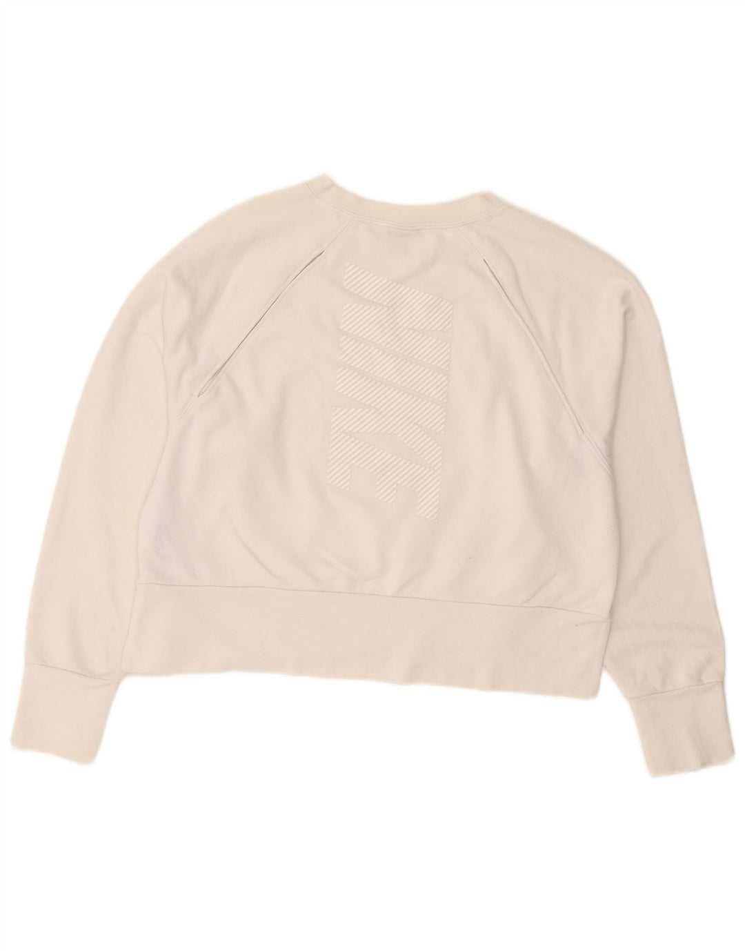 Nike Womens Crop Sweatshirt Jumper UK 14 Moyen Blanc Polyester