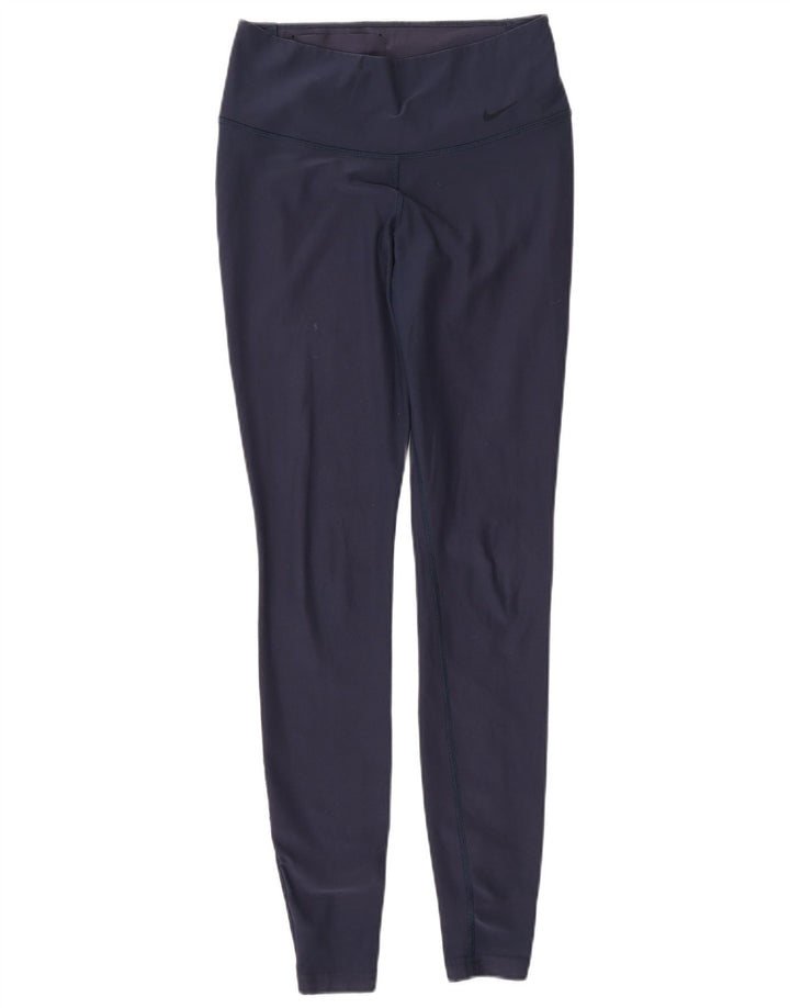 NIKE Legging Dri Fit pour femme UK 6 XS Bleu marine Polyester