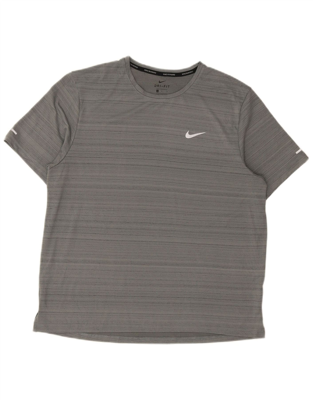 Nike T-shirt Dri Fit pour homme en polyester à fines rayures gris