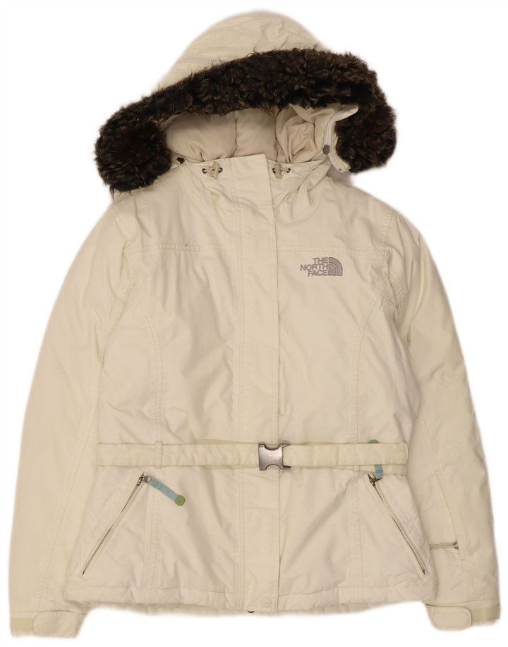 The North Face Veste rembourrée à capuche pour femme UK 14 Nylon beige moyen