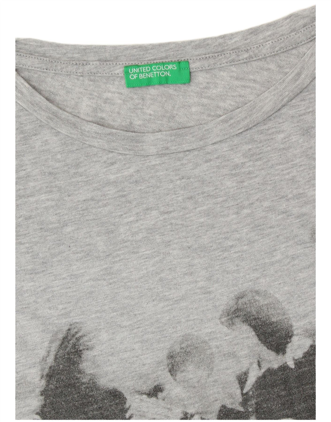 UNITED COLORS OF BENETTON T-shirt graphique pour femme UK 14 Gris moyen