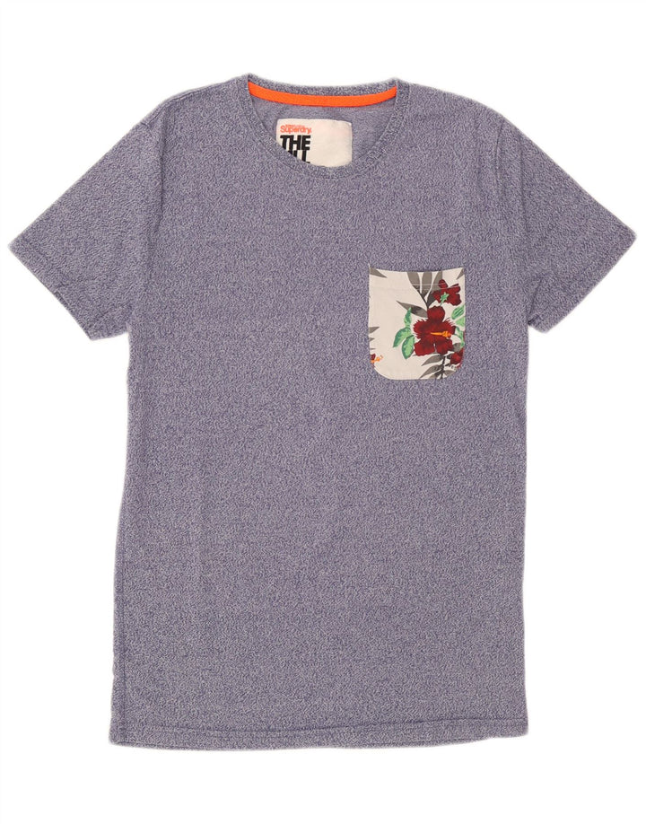Superdry T-Shirt Graphique Homme Petit Bleu Coton