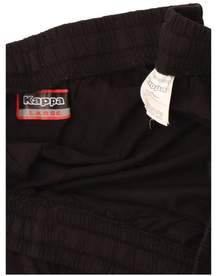 Kappa Short de sport pour homme en coton noir Taille L