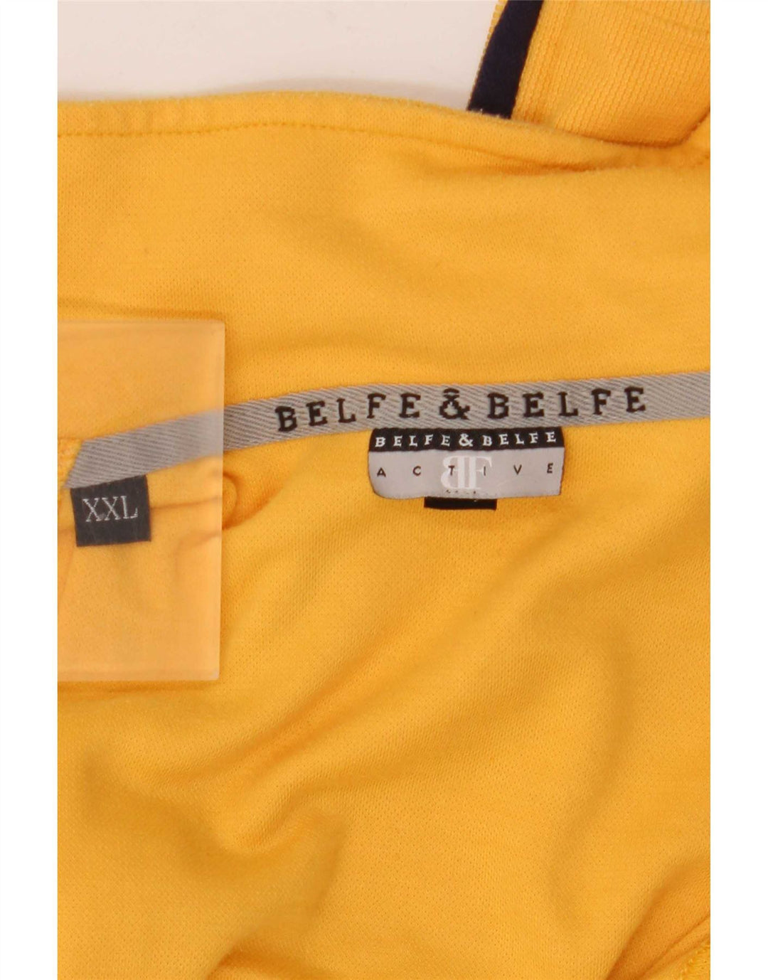 Belfe & Homme Haut de Survêtement Pull à Col Zippé 2XL Jaune Colorblock