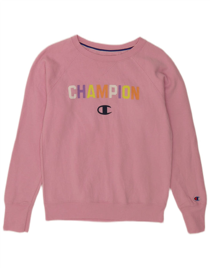 Champion Sweat-shirt graphique pour femme UK 10 Petit Rose Polyester