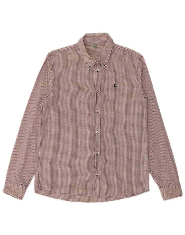 BENETTON Boys Shirt 15-16 Years Multicoloured Check
