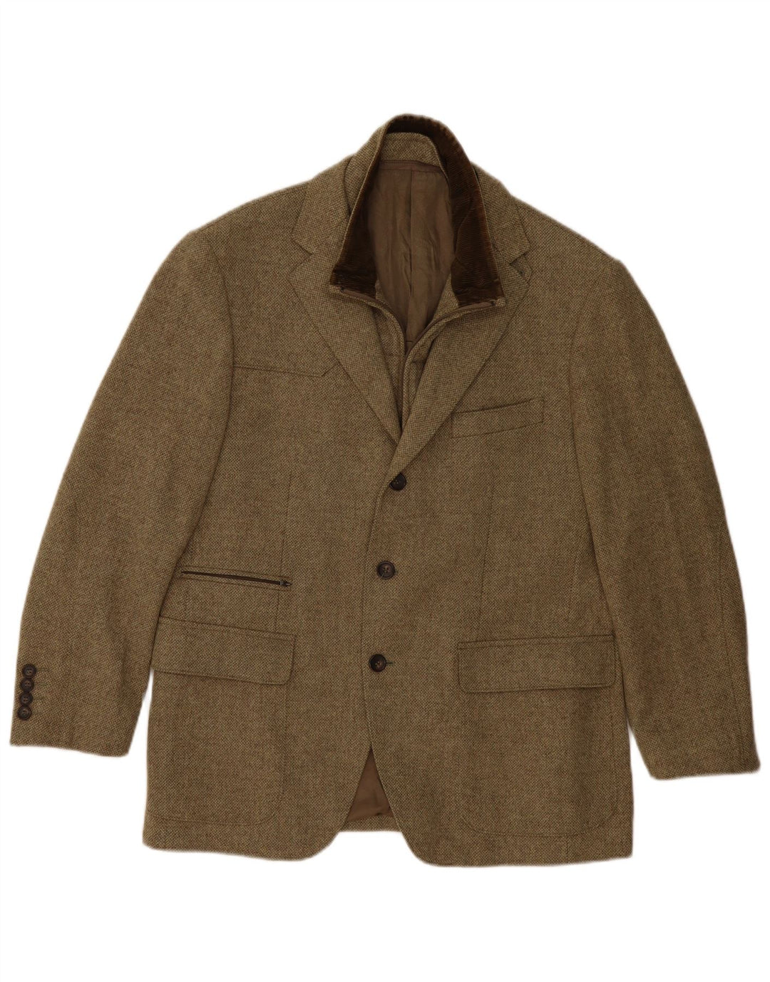VINTAGE Homme Blazer Coupe-Vent Veste UK 38 Kaki Moyen