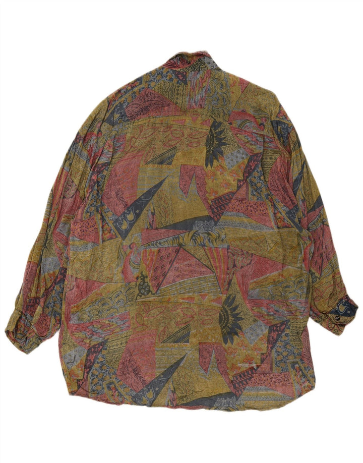 C&A Chemise Homme Taille 39/40 Moyenne Viscose Géométrique Multicolore