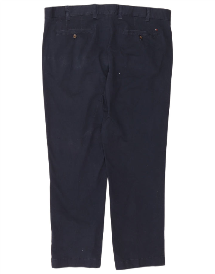 TOMMY HILFIGER Pantalon Chino Droit Coupe Ajustée Homme W38 L30 Bleu Marine