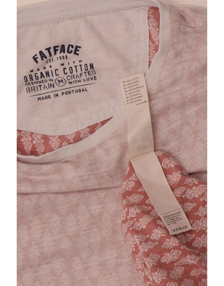 Fat Face T-Shirt Homme Top Rose Moyen Paisley Coton