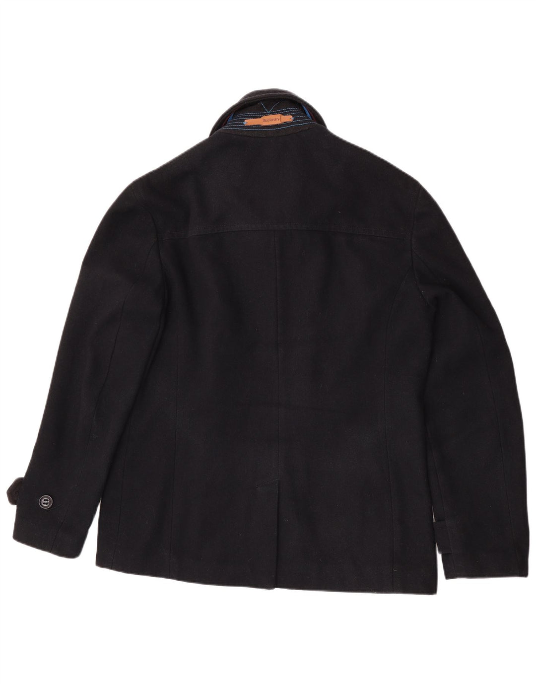 Superdry Caban Commodity Femme UK 20 2XL Bleu Marine Laine