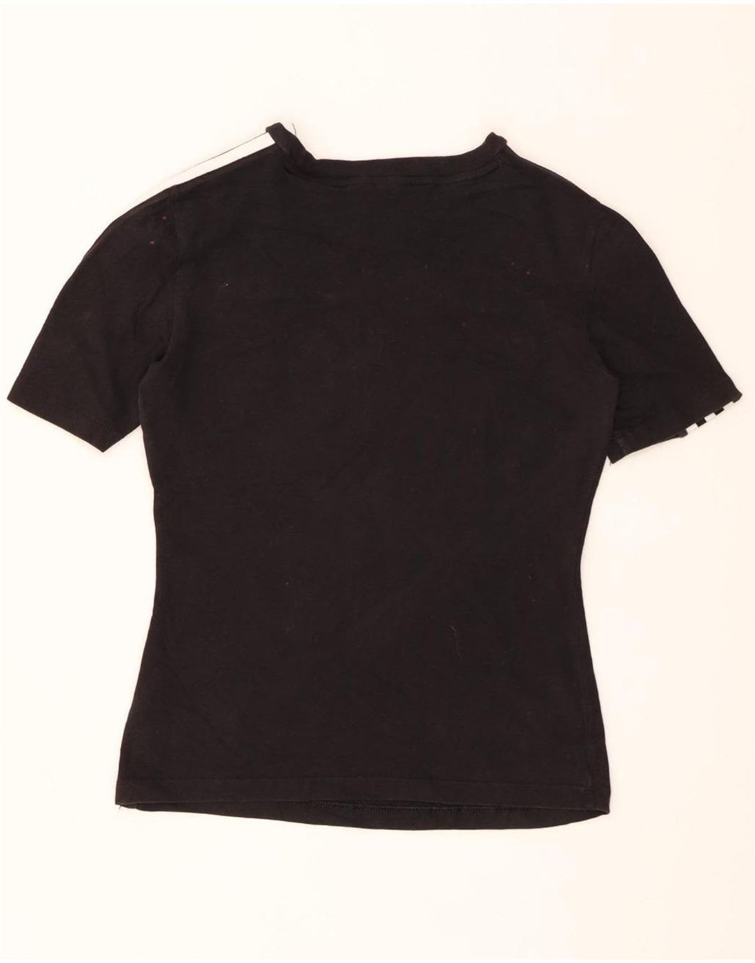 ADIDAS T-shirt pour femme UK 12 en coton noir moyen