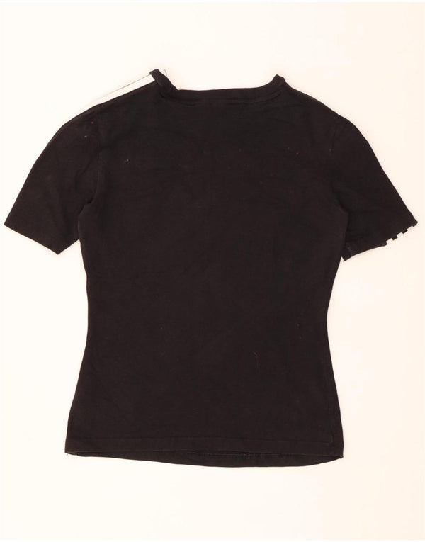 ADIDAS T-shirt pour femme UK 12 en coton noir moyen