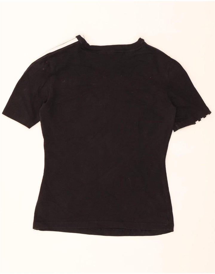 ADIDAS T-shirt pour femme UK 12 en coton noir moyen