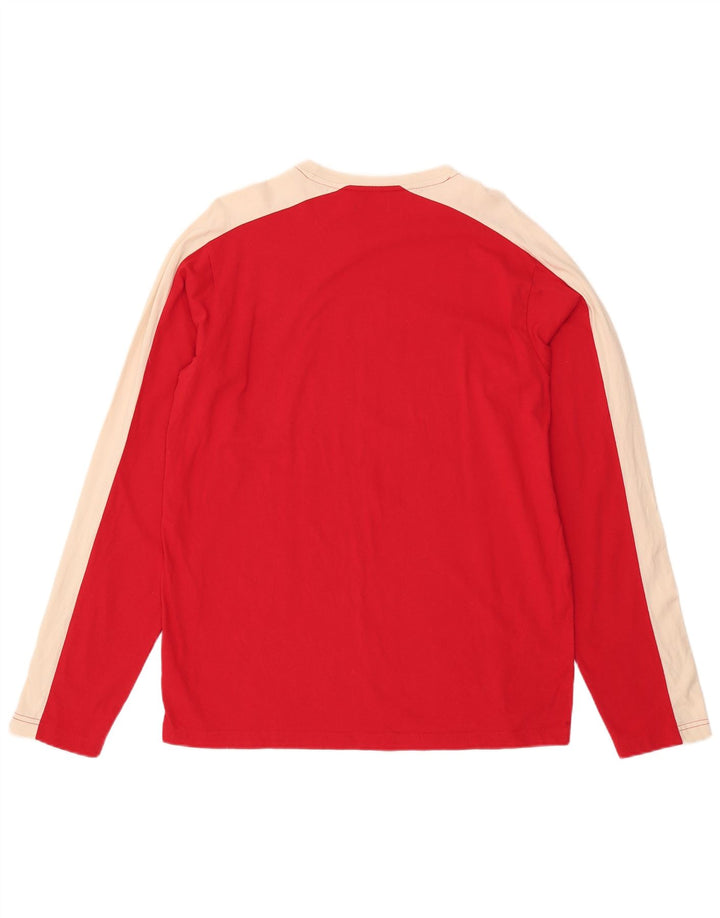 KAPPA Haut Homme Manches Longues XL Rouge Colourblock Coton