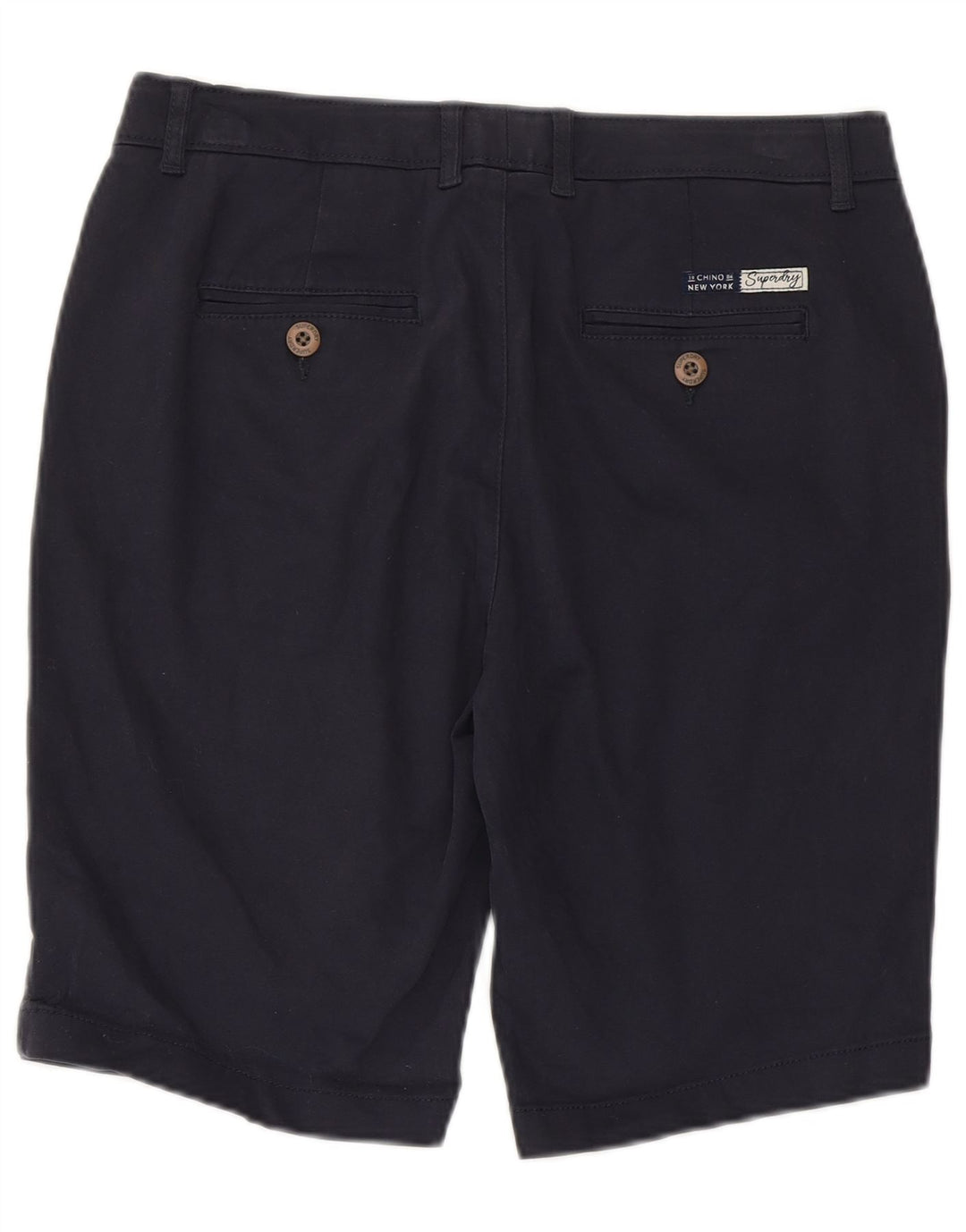 SUPERDRY Short Chino Femme UK 10 Small W30 Bleu Marine Coton