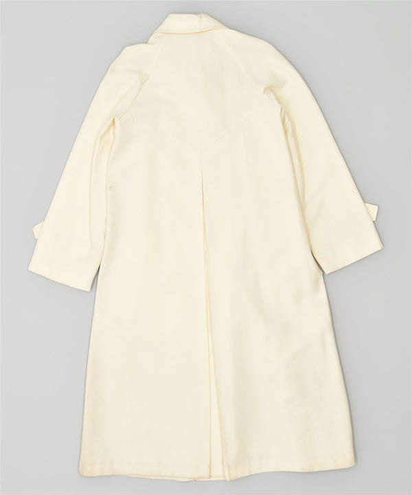 VINTAGE Manteau Femme UK 4 XS Blanc Cassé