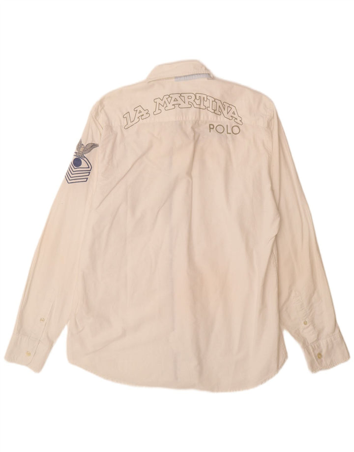 La Martina Chemise Graphique Homme XL Blanc Coton