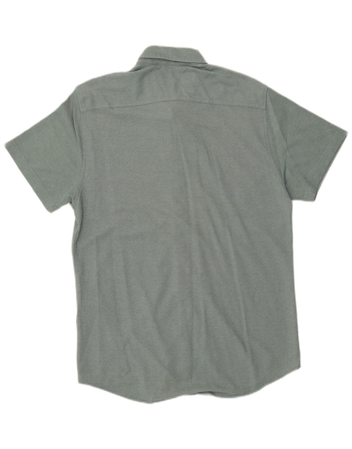DOCKERS Chemise à Manches Courtes Coupe Moderne Homme Vert Moyen Coton