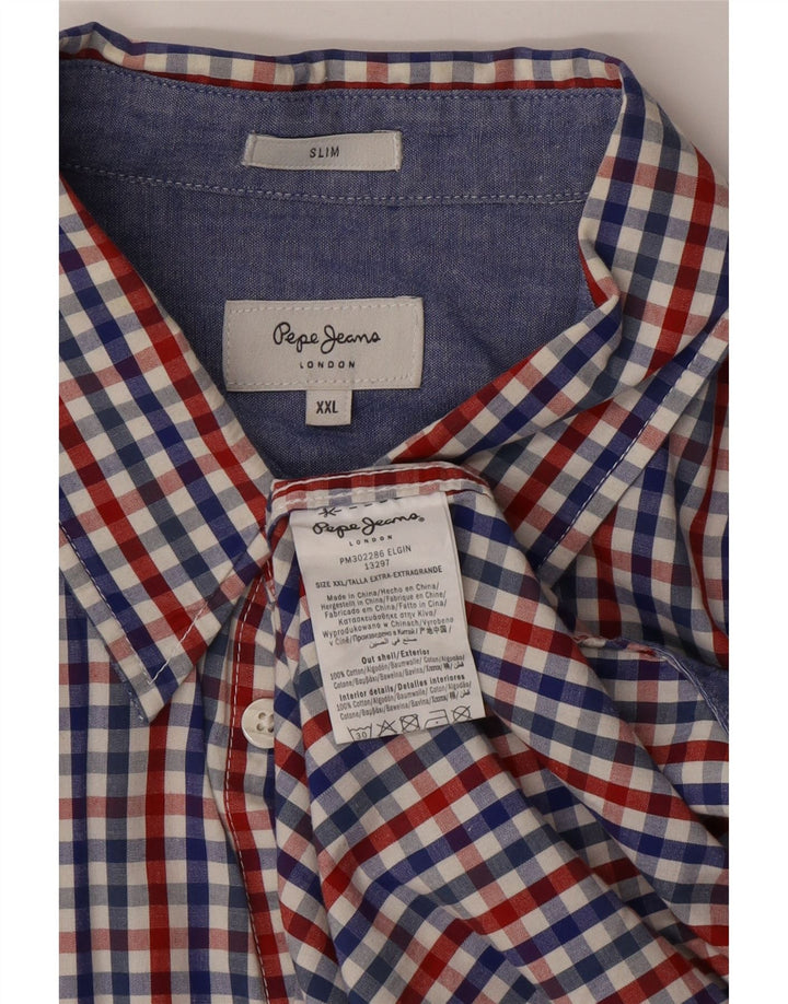 PEPE JEANS Chemise Slim Homme 2XL Coton Vichy Multicolore