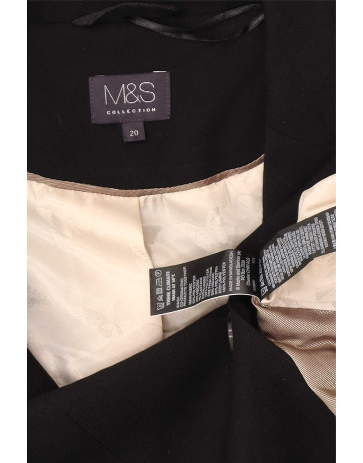 Marks & Spencer Veste blazer 1 bouton pour femme UK 20 2XL Noir Polyester