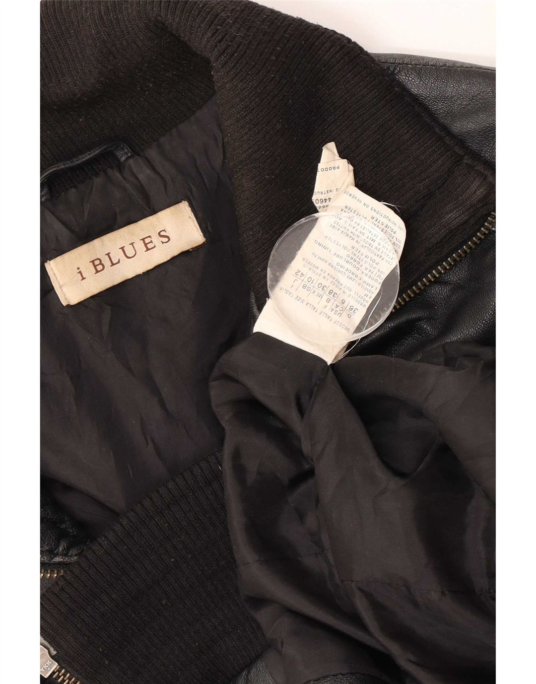 i Blues Veste en cuir pour femme UK 10 Small Noir