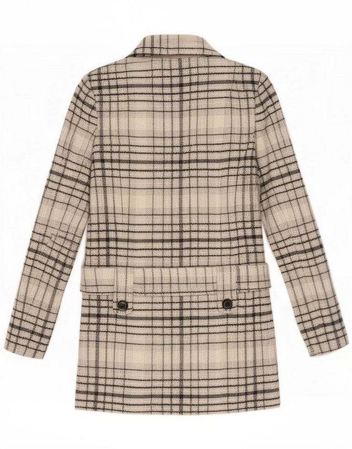 Pardessus Jane Norman pour femme UK 8 Small Grey Check Wool