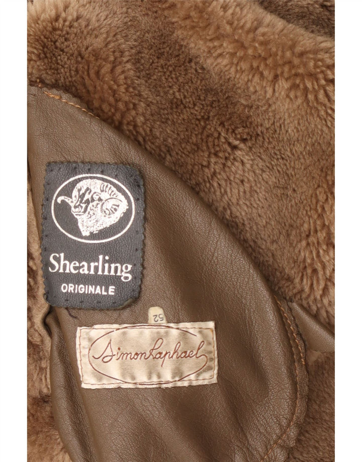 veste en peau de mouton homme vintage IT 52 XL peau de mouton beige