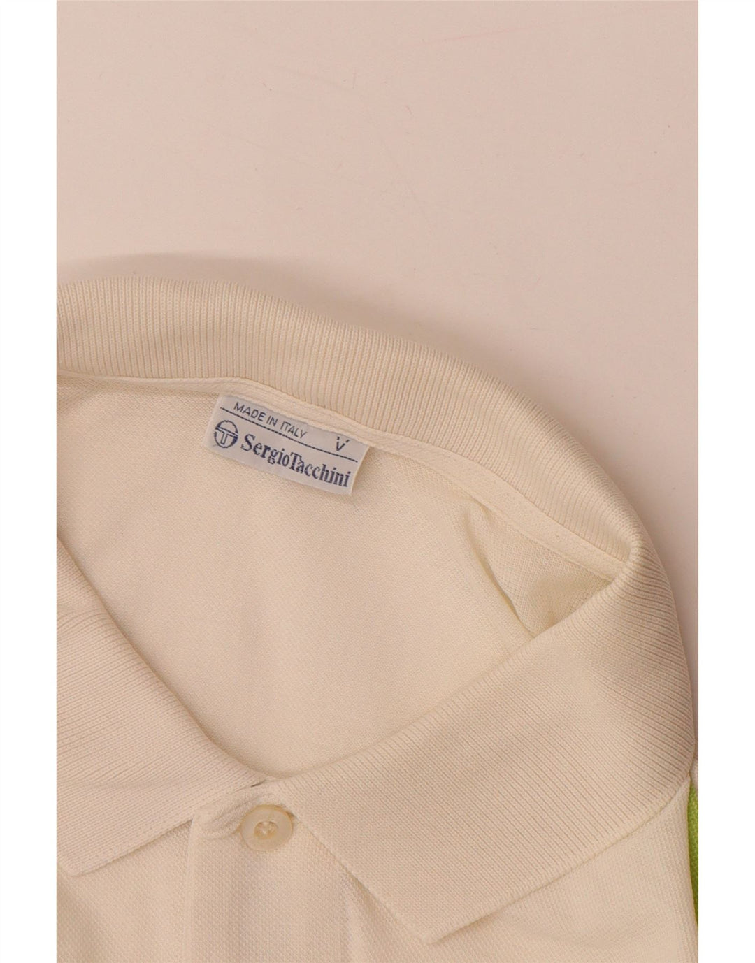 SERGIO TACCHINI Polo Homme EU 50 Coton Géométrique Blanc Cassé Moyen