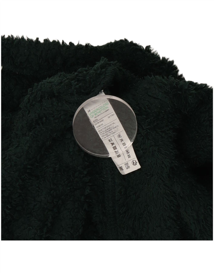 Benetton Pull Polaire Oversize Femme UK 10 Petit Vert Polyester