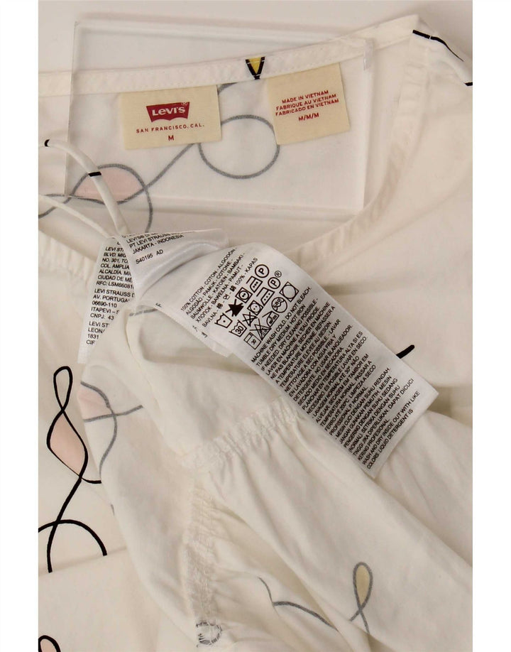 Levi's Robe tente surdimensionnée à motif abstrait pour femme UK 14 Blanc moyen