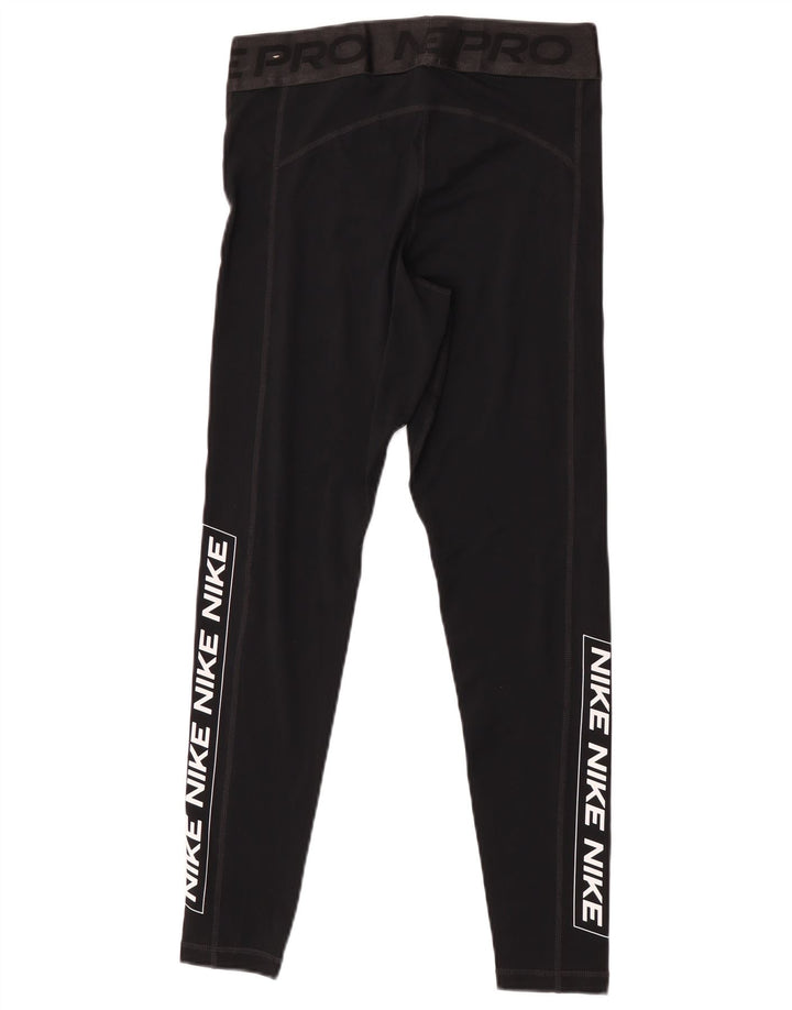 Nike Womens Graphic Leggings UK 14 Medium  Black Polyester