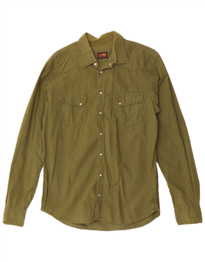 Chemise Homme Sun68 Large Vert Coton