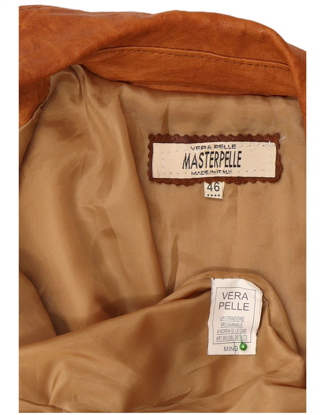 Masterpelle Veste en Cuir Femme IT 46 Grand Cuir Beige