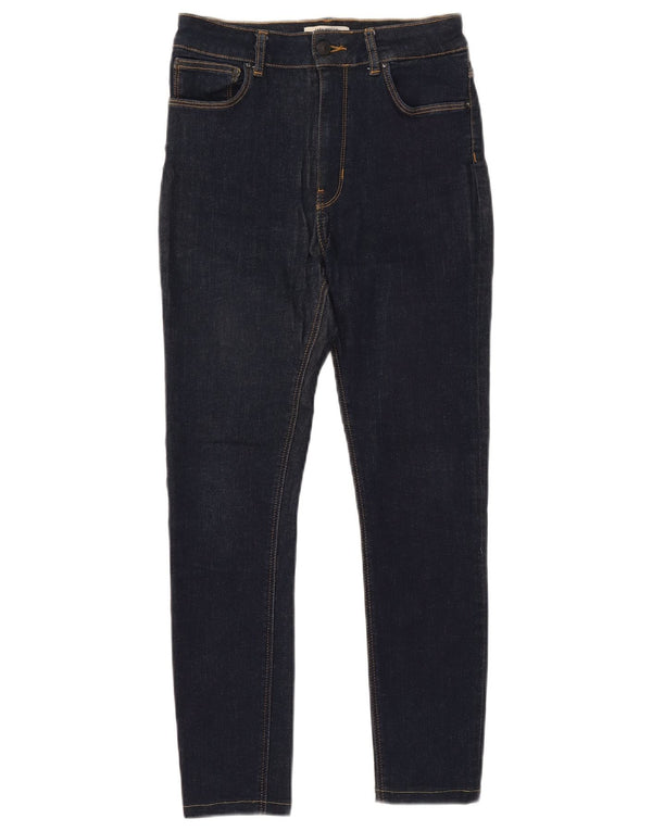 Zara Jean skinny taille haute pour femme EU 38 Small W28 L25 Bleu marine Coton