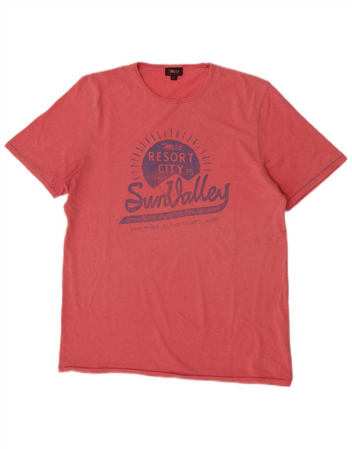 Marlboro Classics T-Shirt Graphique Homme Rose Moyen Coton