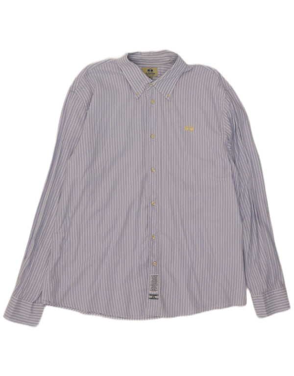 Chemise homme La Martina 3XL coton à fines rayures bleu