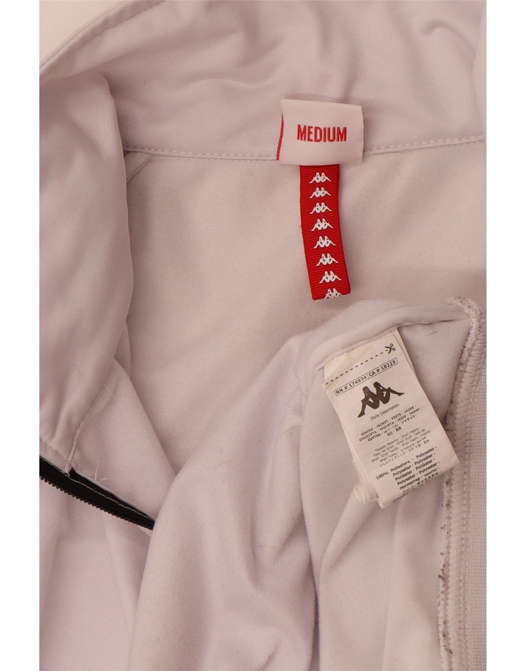 Kappa Veste de survêtement graphique pour femme UK 18 XL Blanc Polyester
