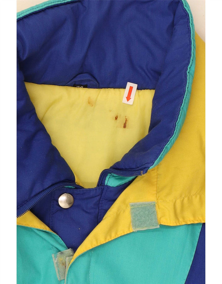 veste de ski à capuche vintage pour hommes UK 38 Medium Multicolore Colourblock